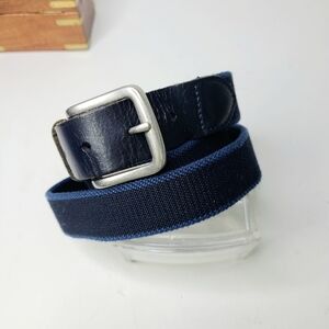 Banana Republic Buffalo Leather Trim Stretch Canvas Golf Belt